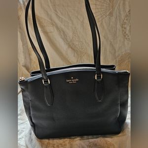 Kate Spade Black Leather Monet Large Compartment Tote